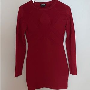 Red Bebe sweater dress
